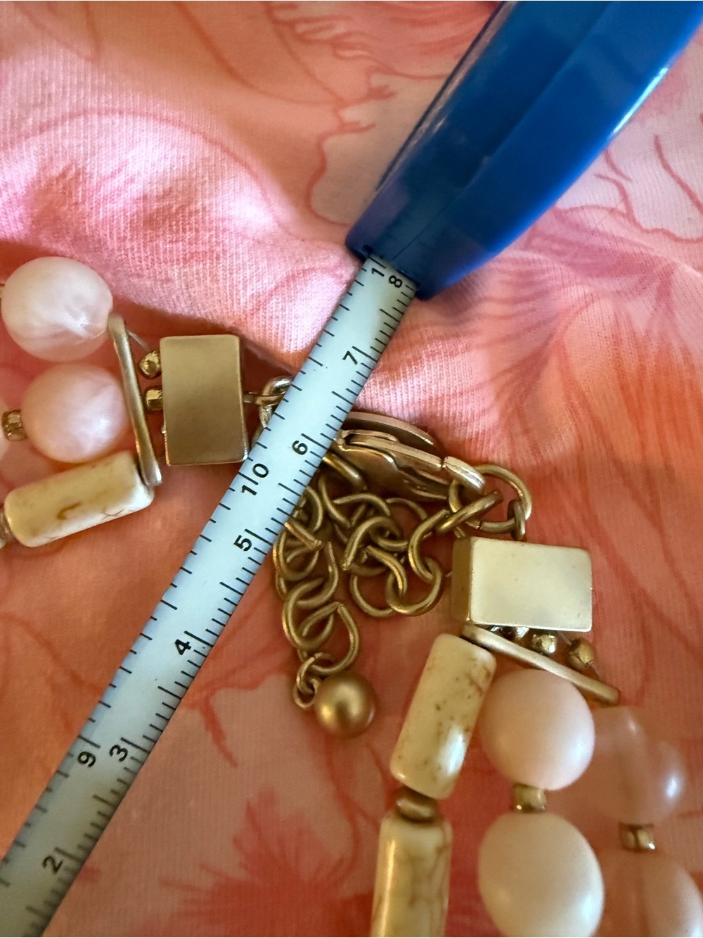 SALE🌴Beige & Blush Multi-Strand & Bead Pendant Necklace - Picture 8 of 8